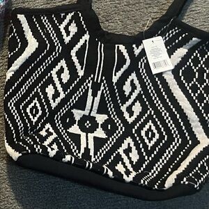 Black and White Geometric Tote Bag